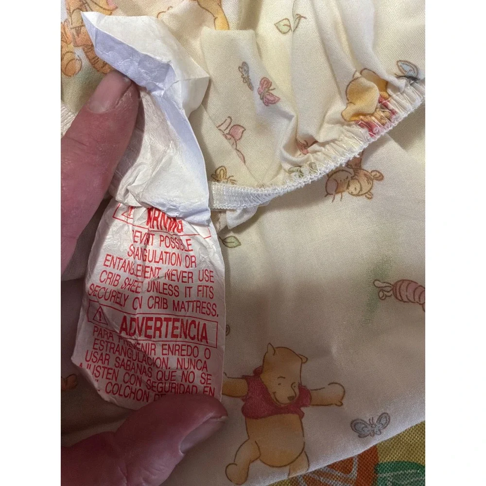 Disney Winnie the Pooh Fitted Crib Sheet Baby One Size Cream Vintage